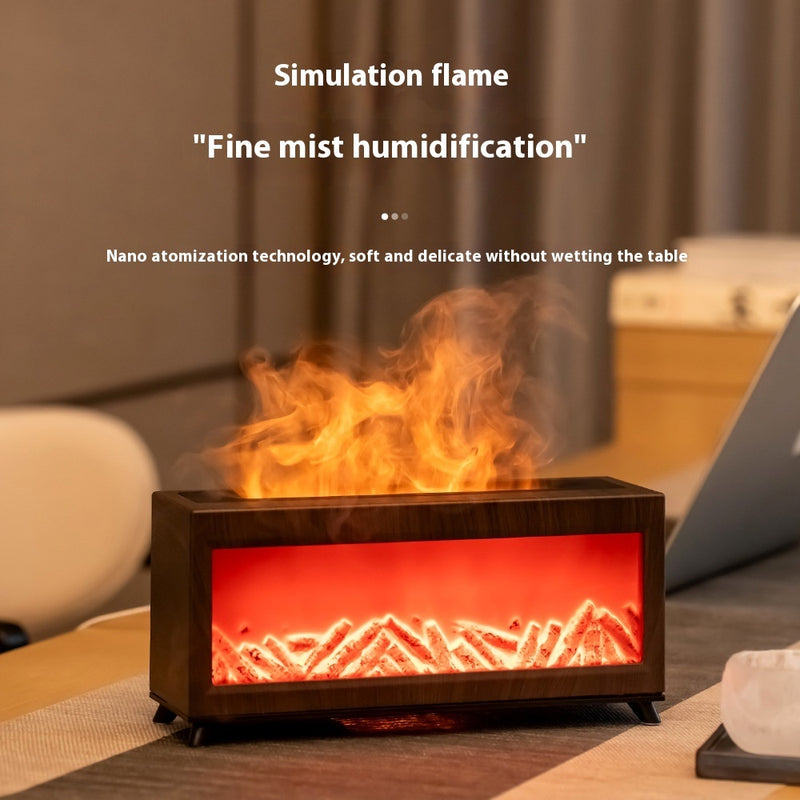 Humidifier fog flame fireplace