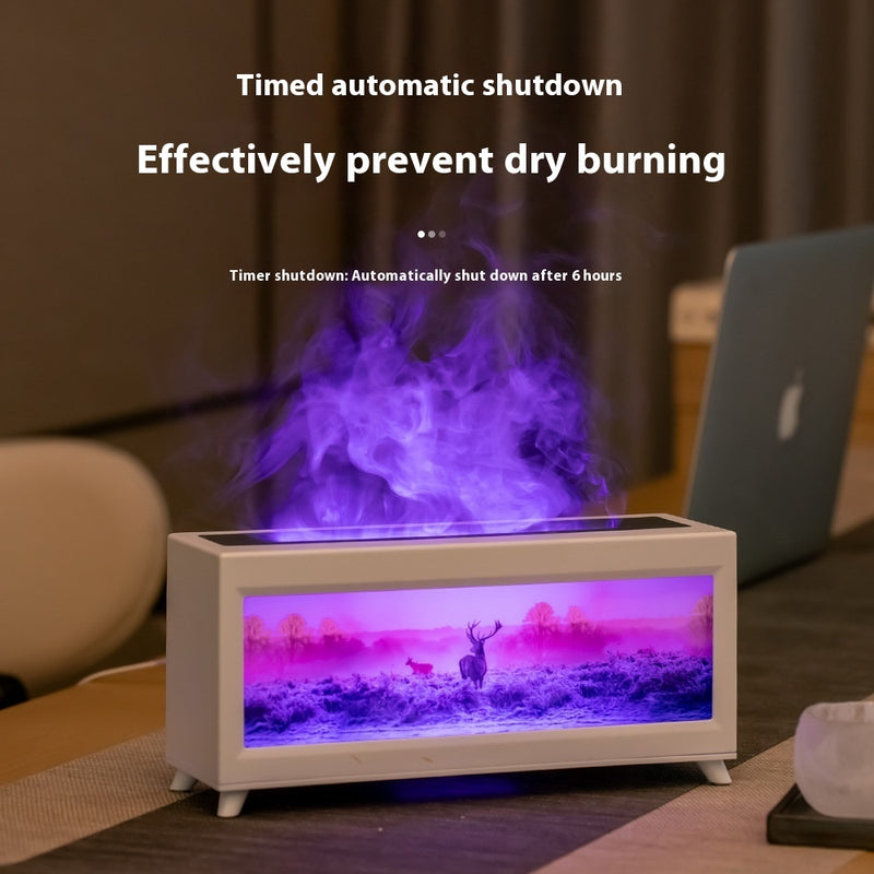 Humidifier fog flame fireplace